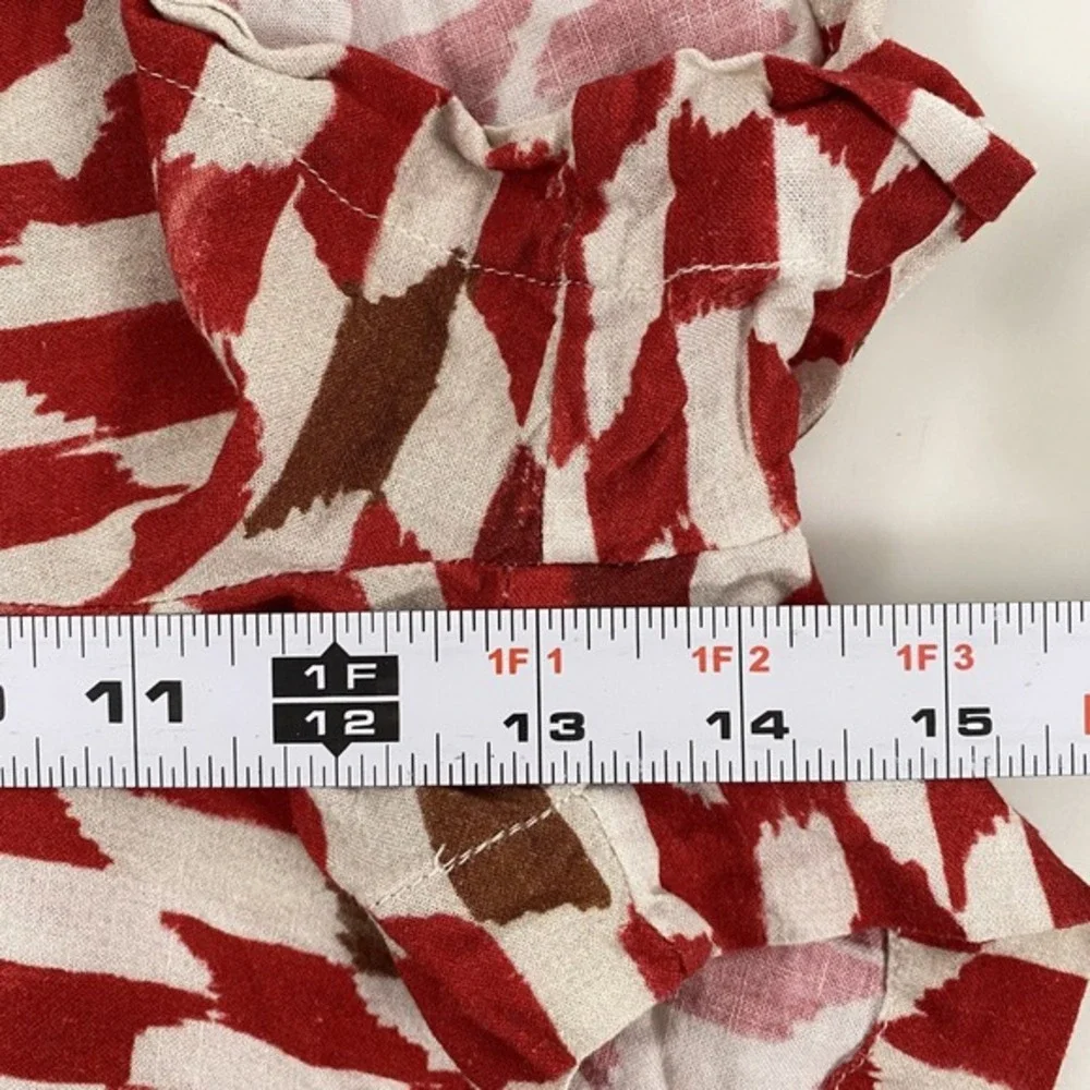 Red Patterned Elastic Waist Women's Shorts